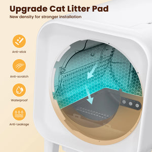 Automatic Self Cleaning Cat Litter Box WiFi Enabled Health Monitoring Real Time Data Tracking 33dB Ultra Quiet for Cat Household