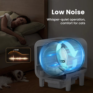 Automatic Self Cleaning Cat Litter Box WiFi Enabled Health Monitoring Real Time Data Tracking 33dB Ultra Quiet for Cat Household