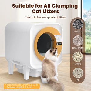 Automatic Self Cleaning Cat Litter Box WiFi Enabled Health Monitoring Real Time Data Tracking 33dB Ultra Quiet for Cat Household