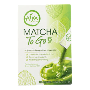 UD_Aiya Organic Premium Matcha Green Tea Powder 10 Count Sachets Per Case Health-Friendly Slimming Stick to Go Bulk Packaging