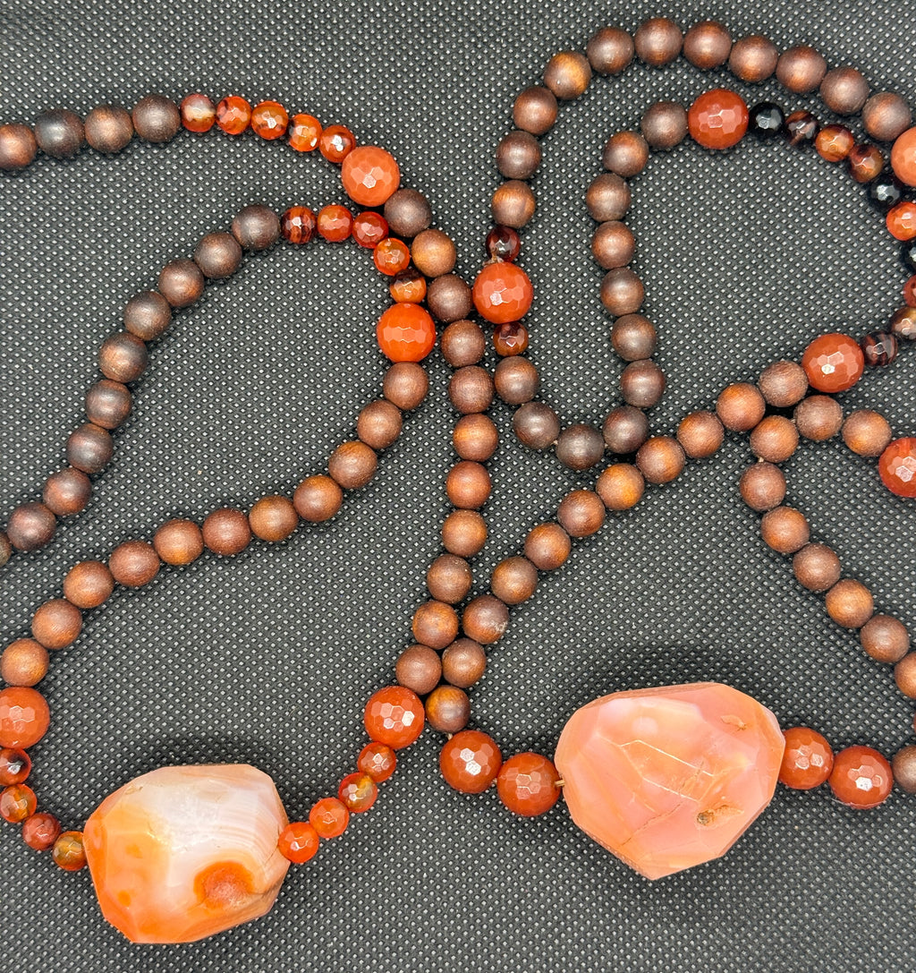 His & Hers Red Stone Necklace Set