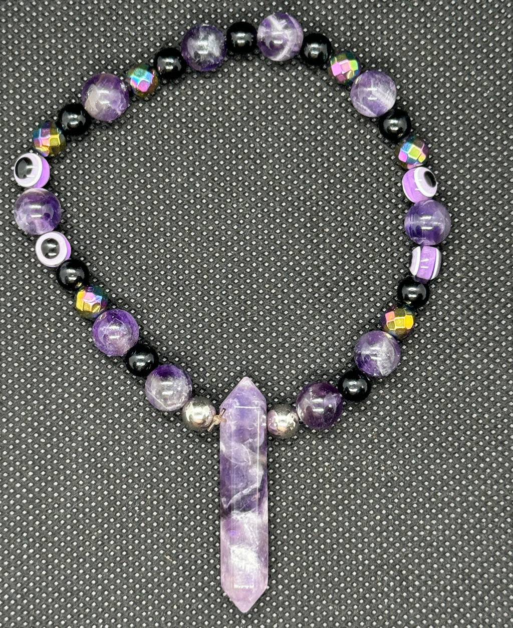 Evil-Eye Amethyst Anklet